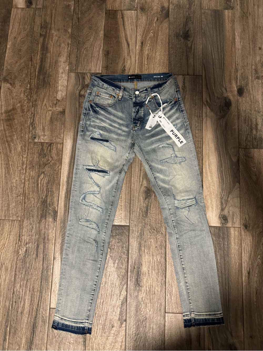 Purple Brand Light Blue Skinny Ripped Men’s Jeans